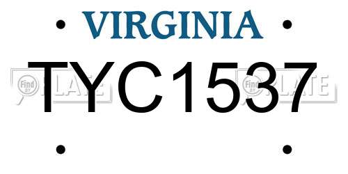 TYC1537 Virginia License Plate