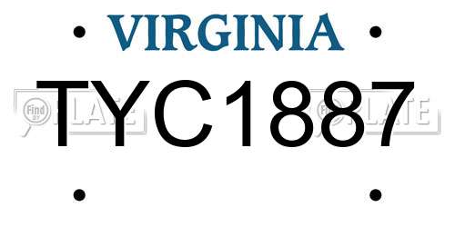 TYC1887 Virginia License Plate