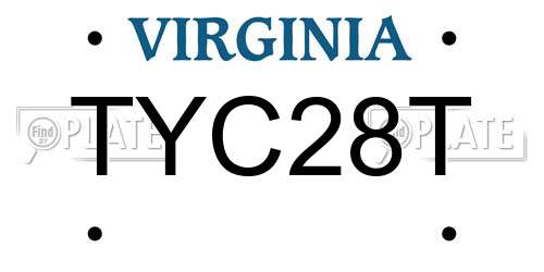 TYC28T Virginia License Plate