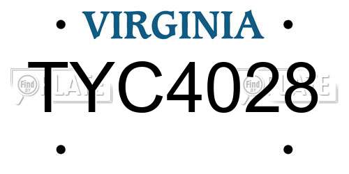 TYC4028 Virginia License Plate