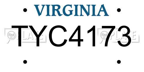 TYC4173 Virginia License Plate