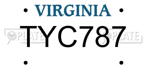 TYC787 Virginia License Plate