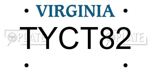 TYCT82 Virginia License Plate