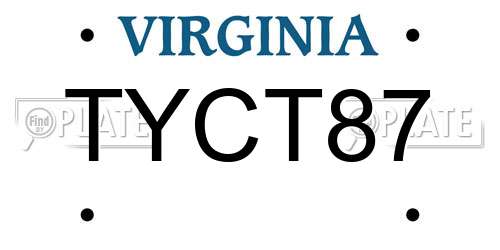 TYCT87 Virginia License Plate