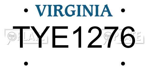 TYE1276 Virginia License Plate