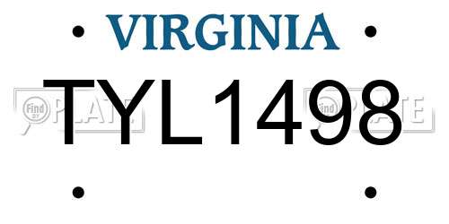 TYL1498 Virginia License Plate