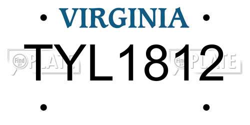 TYL1812 Virginia License Plate