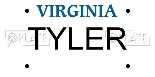 TYLER Virginia License Plate