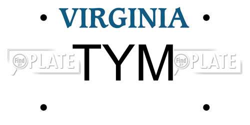TYM Virginia License Plate