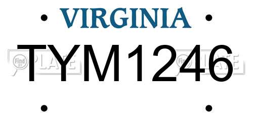 TYM1246 Virginia License Plate