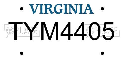 TYM4405 Virginia License Plate