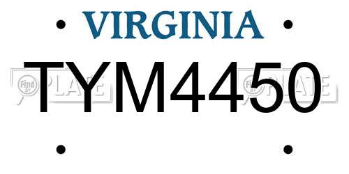 TYM4450 Virginia License Plate