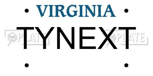 TYNEXT Virginia License Plate