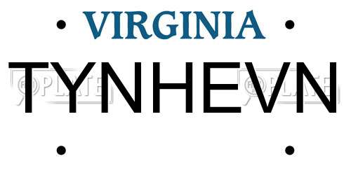 TYNHEVN Virginia License Plate