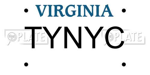 TYNYC Virginia License Plate