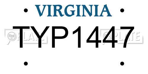 TYP1447 Virginia License Plate
