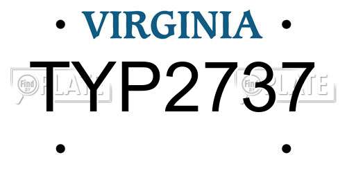 TYP2737 Virginia License Plate
