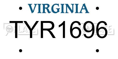 TYR1696 Virginia License Plate