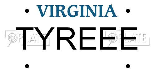 TYREEE Virginia License Plate