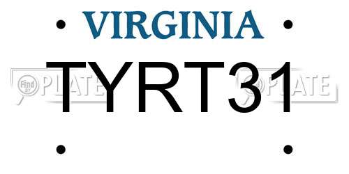 TYRT31 Virginia License Plate