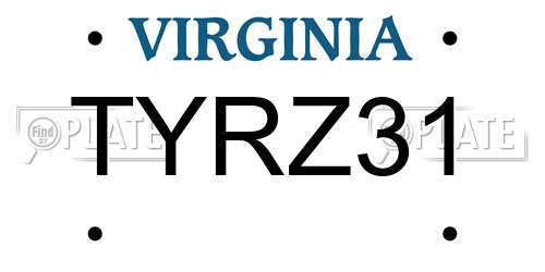 TYRZ31 Virginia License Plate