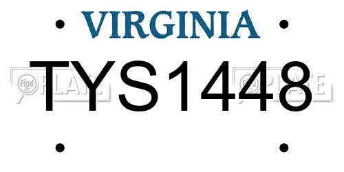 TYS1448 Virginia License Plate