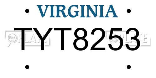 TYT8253 Virginia License Plate