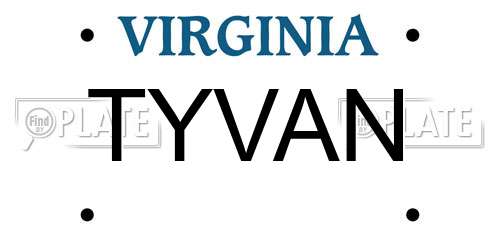 TYVAN Virginia License Plate