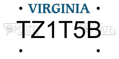 TZ1T5B Virginia License Plate