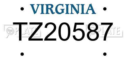 TZ20587 Virginia License Plate
