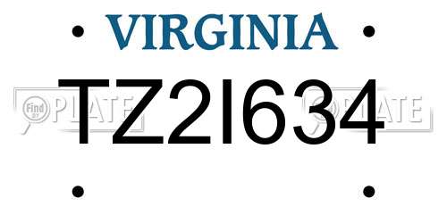 TZ2I634 Virginia License Plate