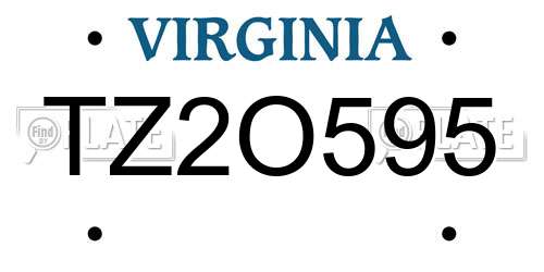 TZ2O595 Virginia License Plate