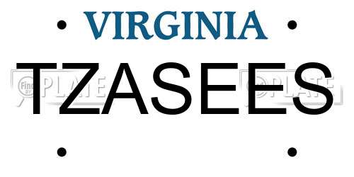 TZASEES Virginia License Plate
