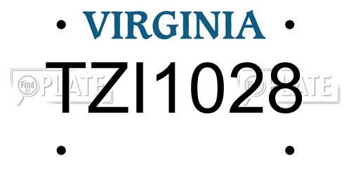TZI1028 Virginia License Plate