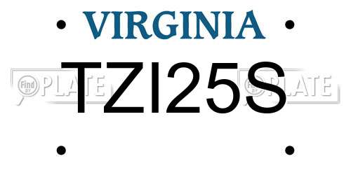 TZI25S Virginia License Plate