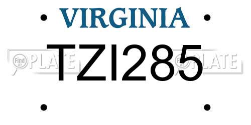 TZI285 Virginia License Plate
