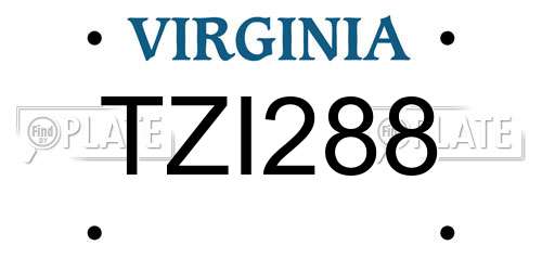 TZI288 Virginia License Plate