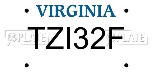 TZI32F Virginia License Plate