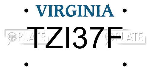 TZI37F Virginia License Plate