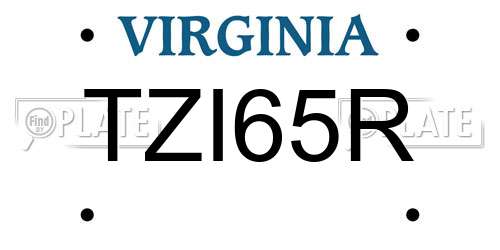 TZI65R Virginia License Plate