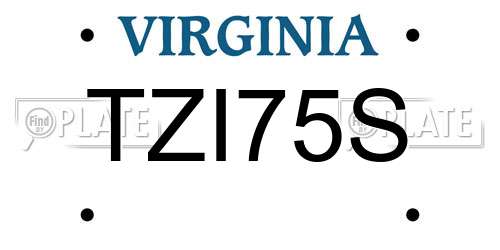 TZI75S Virginia License Plate