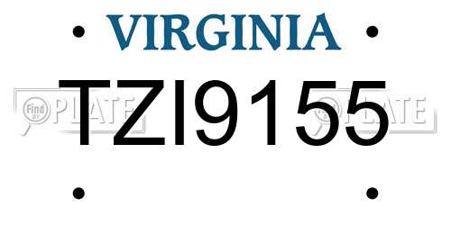 TZI9155 Virginia License Plate