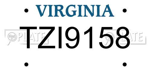 TZI9158 Virginia License Plate