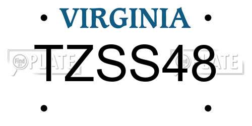 TZSS48 Virginia License Plate