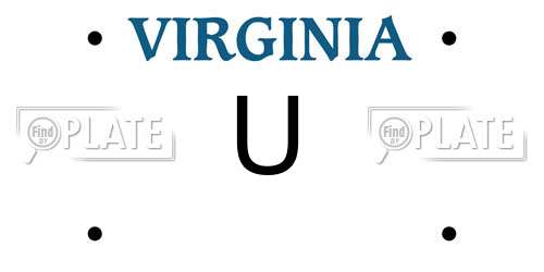 U Virginia License Plate
