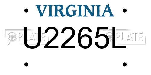 U2265L Virginia License Plate