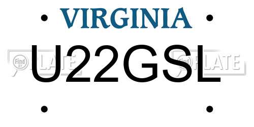 U22GSL Virginia License Plate