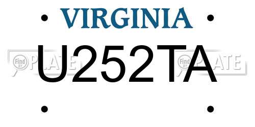 U252TA Virginia License Plate