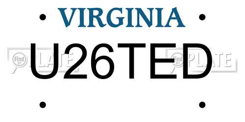 U26TED Virginia License Plate