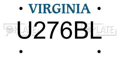 U276BL Virginia License Plate